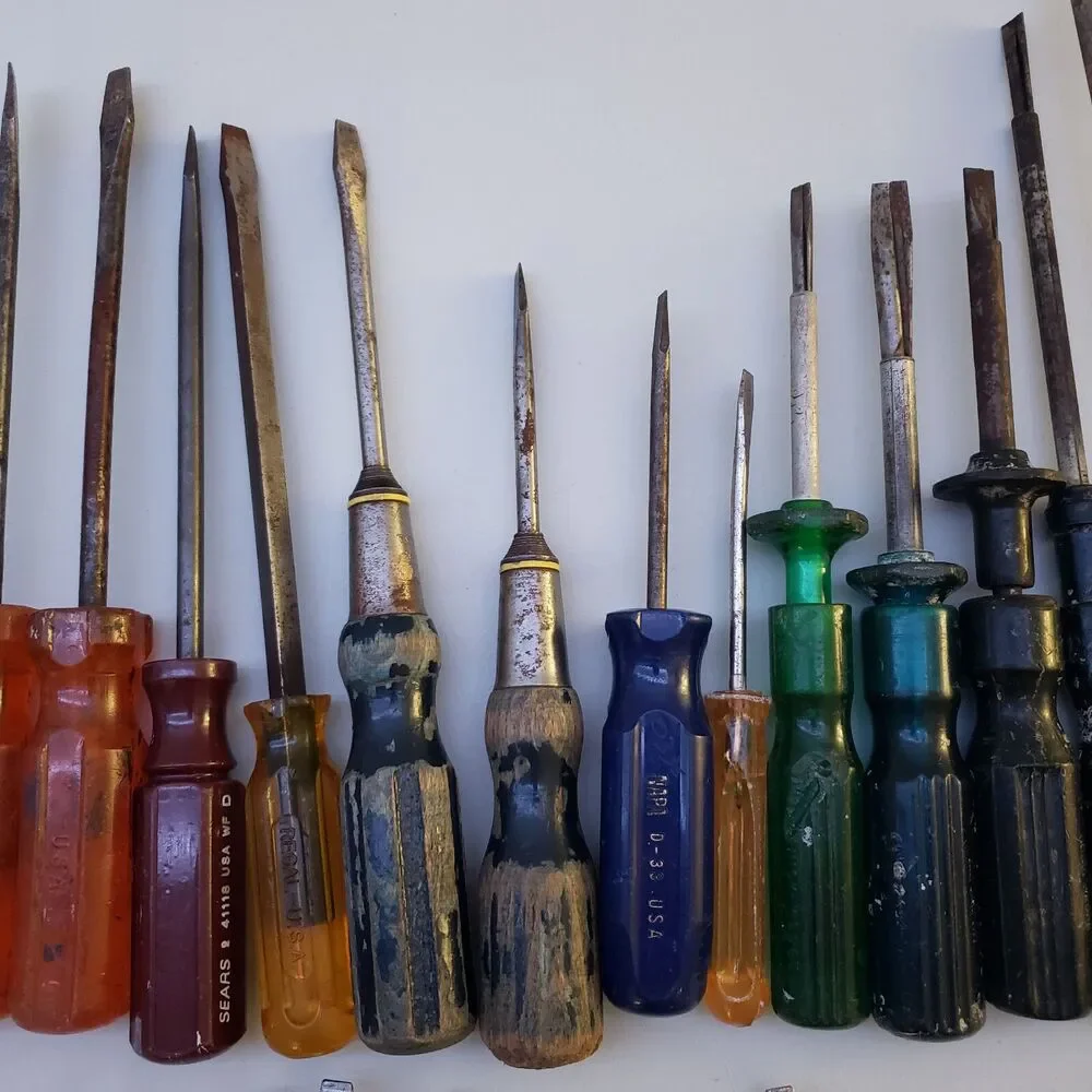 Vintage Lot of Flathead Screwdrivers Quick Edge Snap On TM 4E Craftsman Socket - Picture 3 of 16